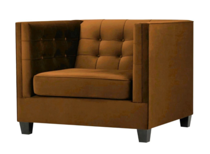 Modern Armchair Chesterfield Textile Fabric Brown Creative Furniture Living room